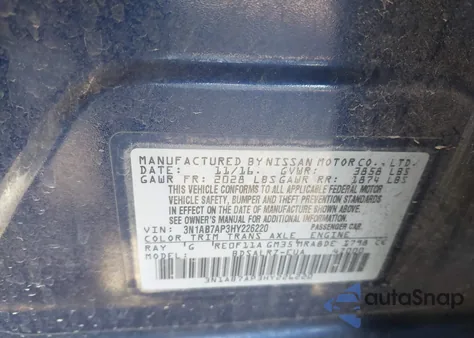 2017 Nissan Sentra Sr from USA, damaged, VIN 3N1AB7AP3HY226220